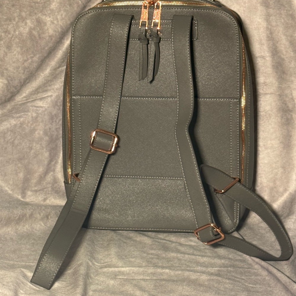 Casey Leather Gray Backpack - Picture 4 of 10